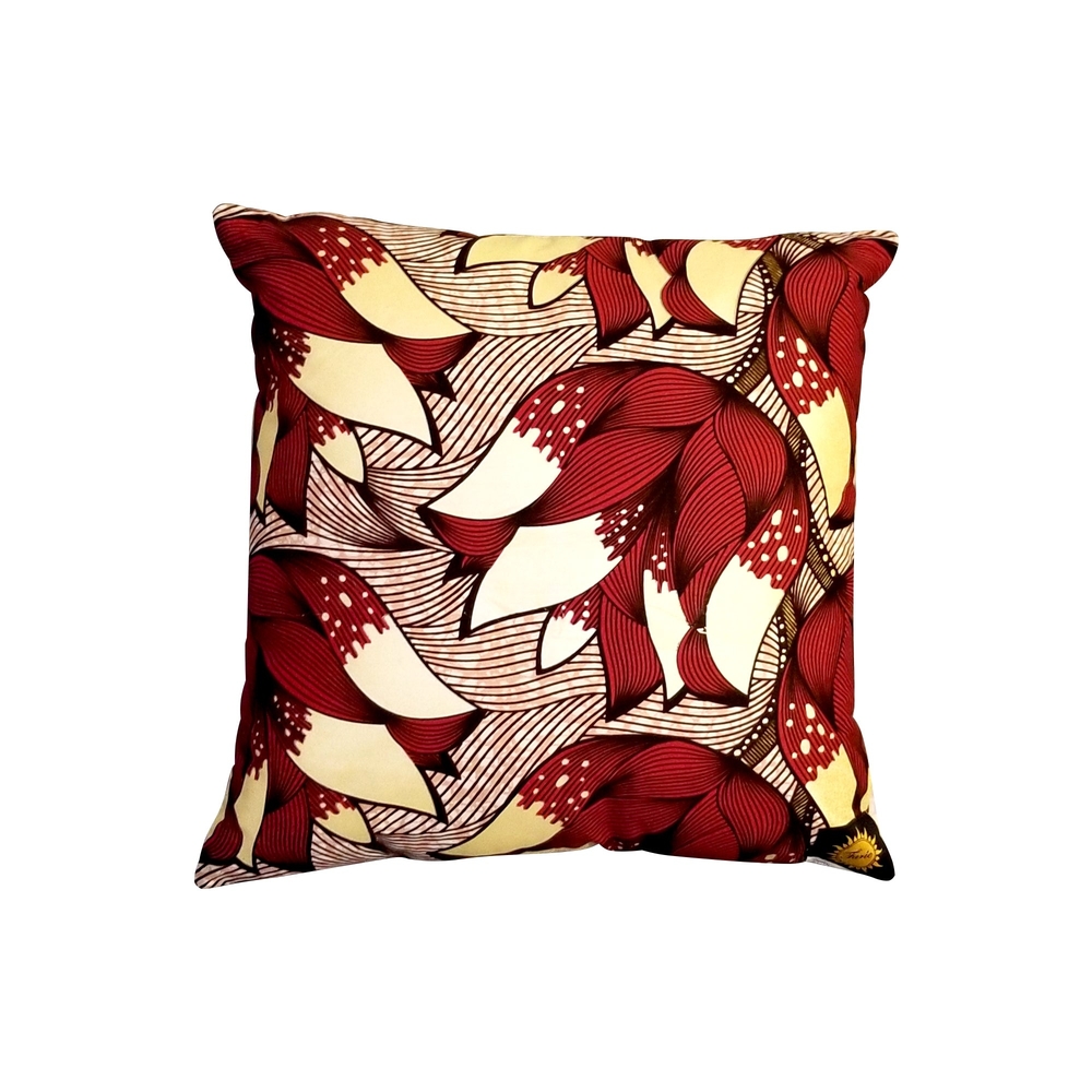 Elegant Red and Cream Holiday Pillow